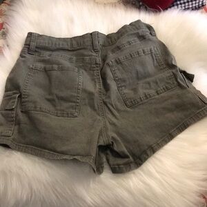 Casual Olive Gray Women's Cargo Shorts